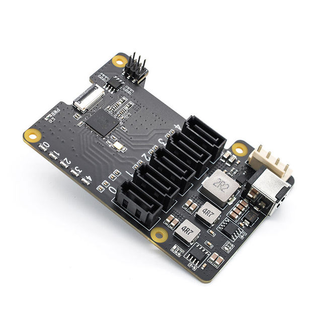 X1009 PCle to 5-port SATA Expansion Board, Suitable for Raspberry Pi5, Supporting 5 SATA 3.0 Devices