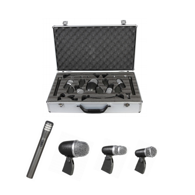Flight Aluminum Case Packing DK-7 Metal Drum Microphone Set for Professional Stage Show