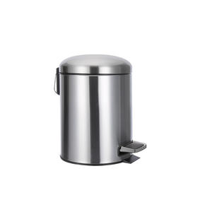 Cubo de basura cilíndrico de acero inoxidable con pedal para cocina, baño, sala de estar y uso doméstico. - Product Image 2