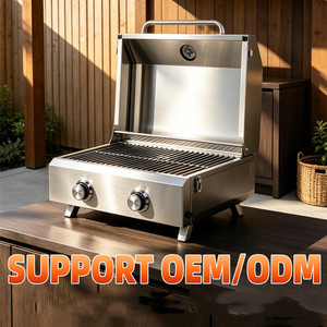 Popular HF Silver Stainless Steel Small Tabletop Built-in <b>BBQ</b> Gas Grill Electronic Pulse Ignition Folding Garden Outdoor Kitchen - Product Image 3