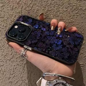 Di lusso <span class=keywords><strong>viola</strong></span> stampa di fiori placcato argento chiave TPU custodia per telefono cellulare per <span class=keywords><strong>Iphone</strong></span> X Xr Xs 11 12 <span class=keywords><strong>13</strong></span> 14 15 16 17 <span class=keywords><strong>Pro</strong></span> Max - Product Image 2