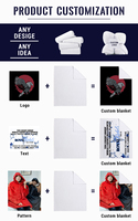 Couverture en polaire douce personnalisée avec logo imprimé par sublimation, idéale pour l'automne et l'hiver, confortable, style anime