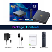 TV BOX TV98 PRO à succès avec Allwinner H313, double Wi-Fi, 1 Go de RAM, 8 Go de ROM, Android 14.0, lecteur multimédia, télécommande vocale