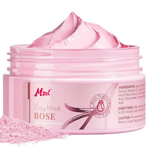 Máscara de <span class=keywords><strong>arcilla</strong></span> <span class=keywords><strong>facial</strong></span> de rosa con <span class=keywords><strong>Arcilla</strong></span> rosa de caolín, niacinamida, colágeno, ácido hialurónico para hidratar la piel, minimizadores de poros - Product Image 1