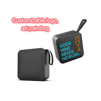 Haut-parleur de fête portable mini carré sans fil Bluetooth personnalisé avec carte TF, radio FM, son surround 360° extérieur, TWS, mains libres, 500 mAh, 5 W