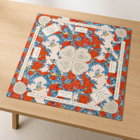 Tapis de Mahjong Moderne de Luxe à Motif Floral Rose, Guide des Règles de Jeu Charleston, Élégant, Antidérapant, Portable, Housse de Table pour 4 Joueurs, Maison