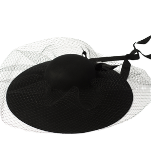 Chapeaux cloche à large bord de qualité supérieure, chapeaux fedora en feutre de laine pour <span class=keywords><strong>femme</strong></span>, chapeau à voile pour fête, affaires, mode, robe - Product Image 1