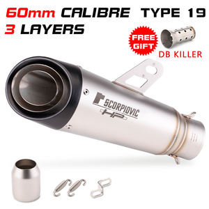 <span class=keywords><strong>Silencieux</strong></span> universel pour motos, 60mm, modifié <span class=keywords><strong>MT09</strong></span> Ninja400 CBR1000 Z1000 S1000RR, en acier inoxydable SC explosion Street tuyau d'échappement - Product Image 3