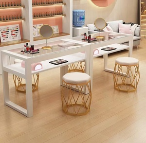 Table de manucure en verre pour salon, simple et double, pour hôtel, restaurant, salle à manger, salle de bain, à <span class=keywords><strong>prix</strong></span> avantageux - Product Image 6