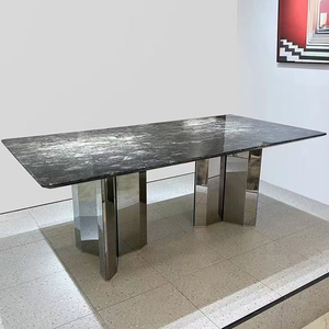Patas de Mesa de Comedor Modernas y Sencillas de Lujo, Personalizadas, de Hierro con Recubrimiento <span class=keywords><strong>en</strong></span> Polvo Negro Arena, para Madera de Estilo Panel, para Sala de Estar - Product Image 3