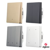 Interrupteur d'éclairage intelligent 10A 250V aux normes européennes avec contrôle mural sans fil neutre pour la domotique ZigBee