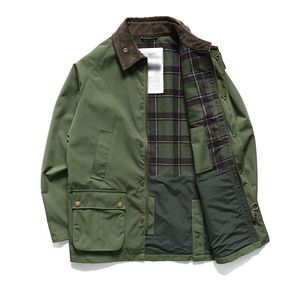<strong>Men's</strong> Cotton/Polyester Waxed <strong>Jacket</strong> European Design Waterproof Fabric Retro Motorcycles <strong>Jackets</strong> Big Pockets Tooling <strong>Jacket</strong> - Product Image 4