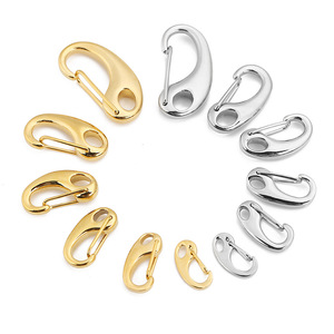 Hebilla de langosta de acero inoxidable 316L chapada en oro y plata en forma de D para la fabricación de joyas, suministros de abalorios al por mayor - Product Image 1
