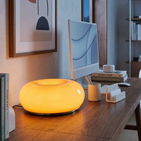 Lampe de chevet moderne de luxe en forme de donut, alimentée par courant alternatif, avec contrôle tactile, lumière ambiante en verre à intensité variable pour la décoration de chambre à coucher
