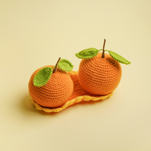 Objeto Decorativo de Fruta Tejido a Mano con Hilo Naranja, Regalo Artesanal, Forma Redonda, Diseño Exquisito - Product Image 2