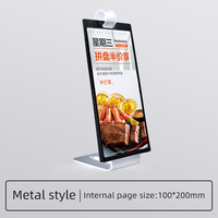 Pour tableau de table en métal durable pour la publicité, panneau d'affichage avec support pour bar de restaurant ou affichage de table de carte de menu