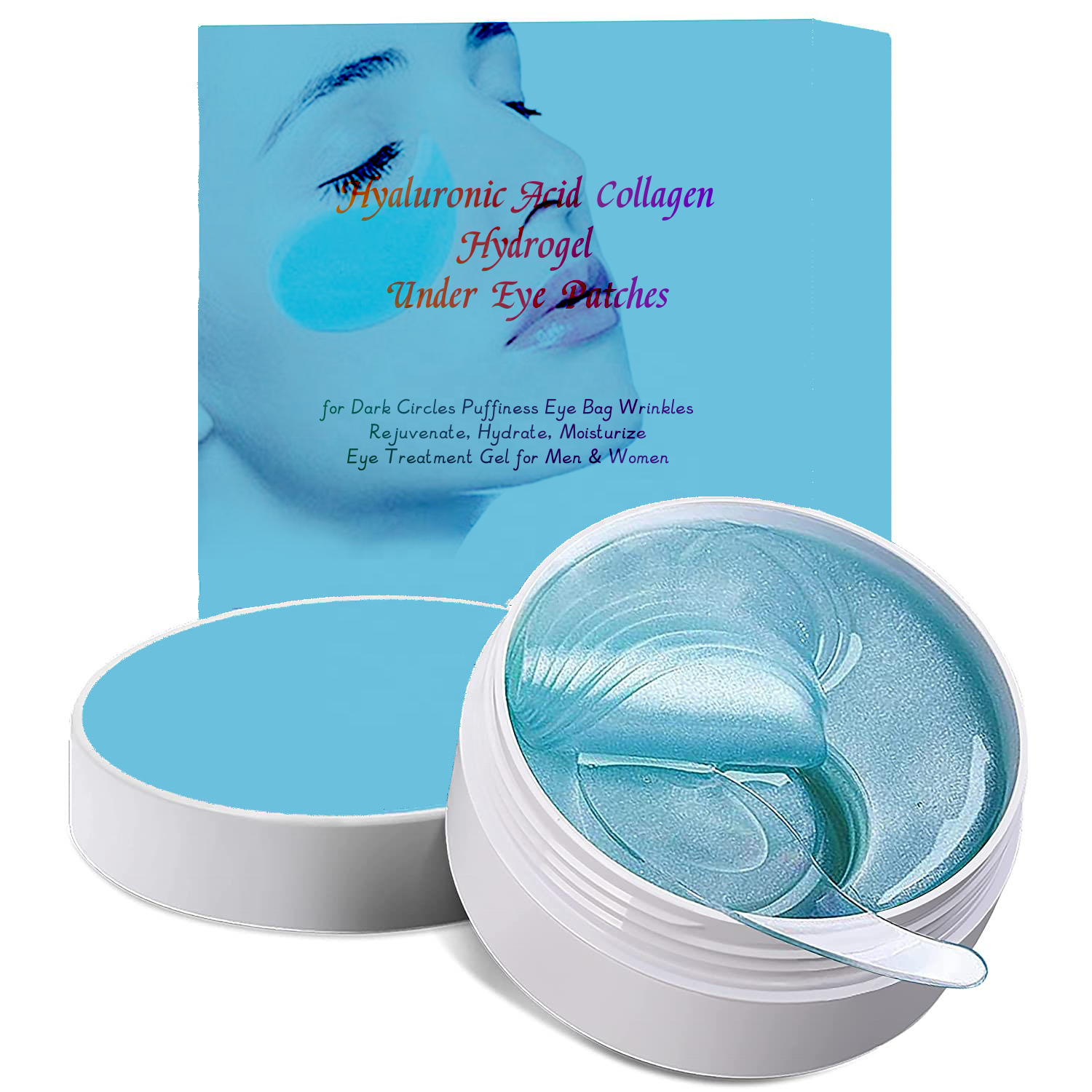 NEU Vegan Herbal Hyaluron säure Kollagen Hydro gel unter Augenklappen Augen masken Pads für Augenringe Schwellungen Augen tasche Falten