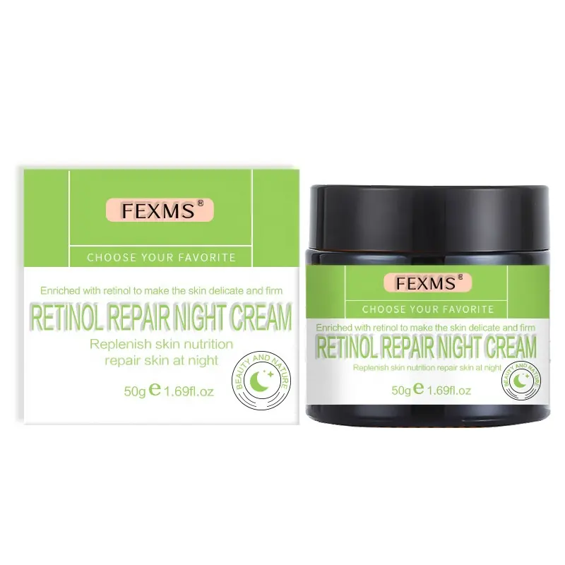 FEXMS Gesichtscreme Kollagen Hyaluronsäure Haut Anti-Aging Falten feuchtigkeitsspendendes Retinol Reparatur-Nachtcreme