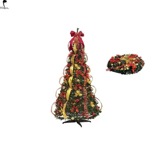 Durable Telescopic Christmas tree PE/PVC material retractable Christmas tree Easy to install for outdoor garden