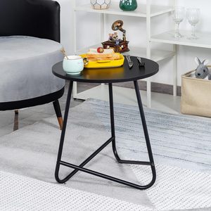 Kirkasa Hiện Đại Bàn Cạnh Giường Ngủ Đặt 2 Miếng Kim Loại Nhỏ Bàn Cà Phê Cho Phòng Khách Phòng Ngủ Màu Đen 45X45X50 Cm Sofa Bảng - Product Image 3