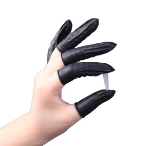 Myesde Poedervrije Zwarte Dikke Siliconen Antistatische Vingerafdekkingen Latex Rubber Vingerbedjes Voor De Industrie - Product Image 1