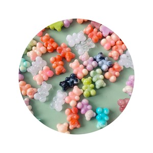Nuevas Cuentas de Ositos de Goma Coloridas Surtidas de 12*19MM, 100 Piezas/Lote, con Orificio Perforado de Arriba a Abajo <span class=keywords><strong>para</strong></span> Hacer <span class=keywords><strong>Pulseras</strong></span> y Joyería - Product Image 3