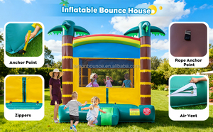 Castillo Inflable con Diseño <span class=keywords><strong>de</strong></span> Palmera Tropical, <span class=keywords><strong>de</strong></span> Grado Comercial, para Niños, Ideal para Alquiler en Fiestas <span class=keywords><strong>de</strong></span> Verano - Product Image 4