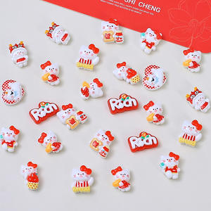 Оптовые милые декоративные элементы из смолы в виде мультяшных кошек для рукоделия, изготовления украшений и декора - Product Image 4