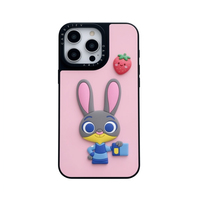 Nouvelle Coque de Téléphone en Silicone Antichoc 3D avec Motif de Lapin Rose Doré pour iPhone 17 17pm 16pro 15