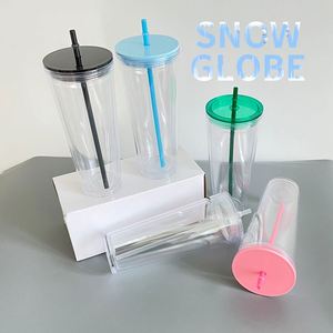 New BPA Free Insulated <b>Acrylic</b> Tumblers 16oz 24oz Snow Globe US Warehouse Free Shipping Blank <b>Clear</b> <b>Acrylic</b> Vinyl 24 Oz Cold Cup - Product Image 2