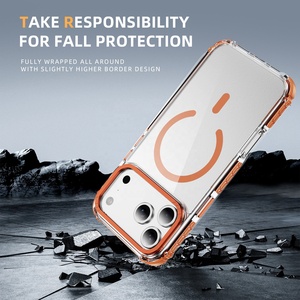 Coque de téléphone anti-traces de doigts, antichoc, magnétique, haute transparence, haute clarté pour iPhone 15 16 17 Pro Max pour Samsung - Product Image 6