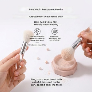 Brocha de Maquillaje de Aplicación Suave, Cerdas Ligeras, Mango de Plástico, Herramienta para Difuminar, Contornear y Aplicar Corrector Facial - Product Image 2