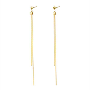 Silver Plated Tassel Earrings For Women Stud Earrings Geometric Design Zinc Alloy Material Elegant Simple Autumn Style - Product Image 5