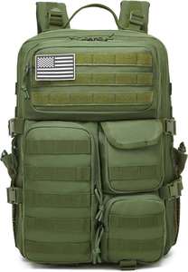 Sac à dos tactique en denim d'usine, étanche avec fermeture éclair, multiples poches, pour sport et extérieur, en polyester, pour ordinateur - Product Image 3