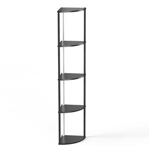 DB RGB <b>LED</b>-Lighted <b>Corner</b> Bookshelf Space-Saving Wall Display Shelf with Background <b>Lights</b> - Product Image 4