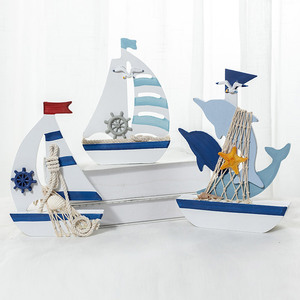 Figurine de voilier méditerranéen, modèle de bateau en bois, décoration d'intérieur, cadeau de mariage, matériau MDF, forme irrégulière - Product Image 3