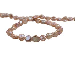 Perlas de Agua Dulce Naturales de 7-9 mm, Tridimensionales, Plateadas Rota, Púrpura, Forma de Pétalo Barroco, Perlas Sueltas para Joyería DIY - Product Image 4