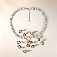 Collier délicat en pierres précieuses avec perles en agate et améthyste, pendentif en zircon, pour femme