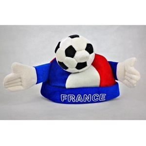 <span class=keywords><strong>Crazy</strong></span> Soccer Fans Cap Funny Football Shape Party Supporter White Red Hat pour la France Outdoor Use - Product Image 2