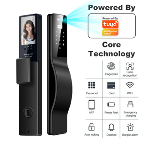 Cerradura Inteligente con Cámara e Intercomunicador Activo para Puertas de Madera con Desbloqueo por Huella Dactilar, Contraseña y Reconocimiento Facial, Control Remoto Tuya, Totalmente Automática - Product Image 3