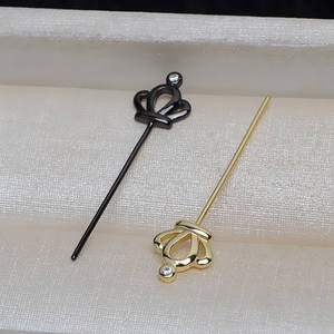 Accesorio Versátil de Plata S925 con Forma de Varita Mágica y Corona para Abalorios Barrocos, Soporte Hueco para Cuentas, Fornituras de Joyería 4056 - Product Image 3