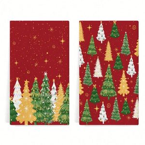 Christmas Decorative Plaid Hand Absorbent <b>Red</b> Black Dish Xmas <b>Towels</b> for Kitchen Promotion Gift - Product Image 1