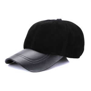 Real Suede Leather Sheepskin Baseball Sports Cap Fall Winter Gender <b>Neutral</b> Duck Tongue Casual Adjustable Cap Sports Men Women - Product Image 5