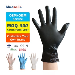 Bluesail ПВХ перчатки 3mil медицинский осмотр стоматологическая клиника медсестра уход за престарелыми Черные виниловые одноразовые перчатки без порошка для врача - Product Image 1
