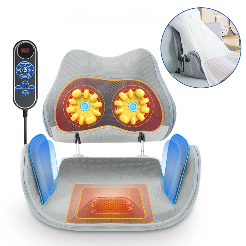 지압 공기 압축 열 자동차 마사지 기계 휴대용 허벅지 허리 패드 시트 진동 마사지 의자 쿠션 허리 통증