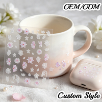 Autocollants pour ongles en forme de nœud papillon en gelée 5D embossée sur mesure, translucides, pour les distributeurs