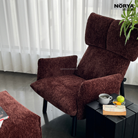Fauteuil de loisirs NORYA de luxe, style nordique, à dossier haut, rembourré, pour salon, meubles en bois, chaise de chambre à coucher