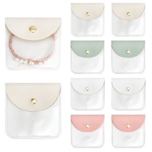 Clear <b>Small</b> Jewelry Pouches Square PU Leather and PVC Gift <b>Bags</b> Travel Jewelry <b>Bags</b> for Ring Bracelet Necklace - Product Image 1