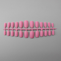 2023 échantillon gratuit 24 pièces/ensemble rond court couverture complète réutilisable faux ongles Art conseils artificiel conçu marque privée presse sur les ongles