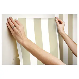 Ouro Wide Striped Wallpaper para Kids Room Wall Decalque Auto-adesivo Quarto Sala Stripes Wall Papers